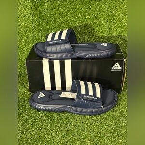 ADIDAS SUPERSTAR 3G SLIDE , SIZE 9 MENS, COLOR NAVY BLUE/ WHITE, BRAND NEW